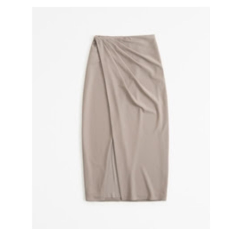 NWT A&F Crepe Draped Midi Skirt XS